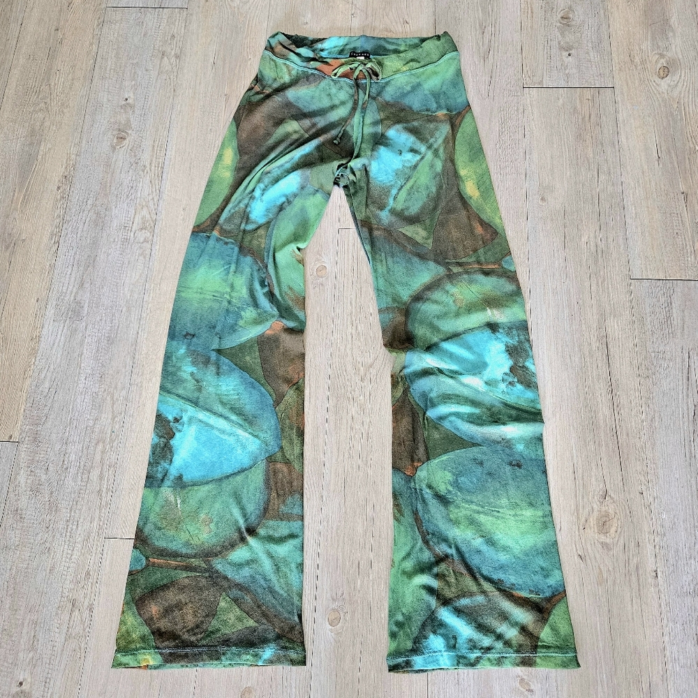 Sauvage California Mossy Greens And Browns Sheer Beach Cover-up  Pants